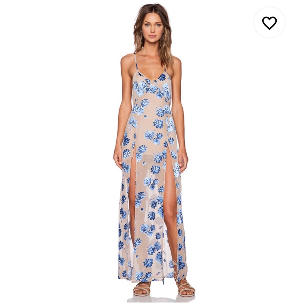 Marina Maxi Dress in Blue Sand